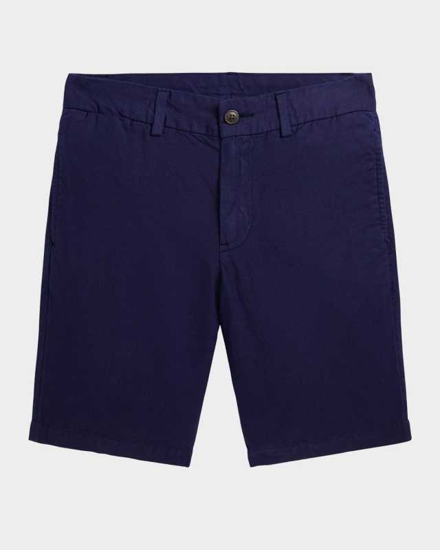 Boy's Preppy Pony Embroidered Shorts, Size 8-